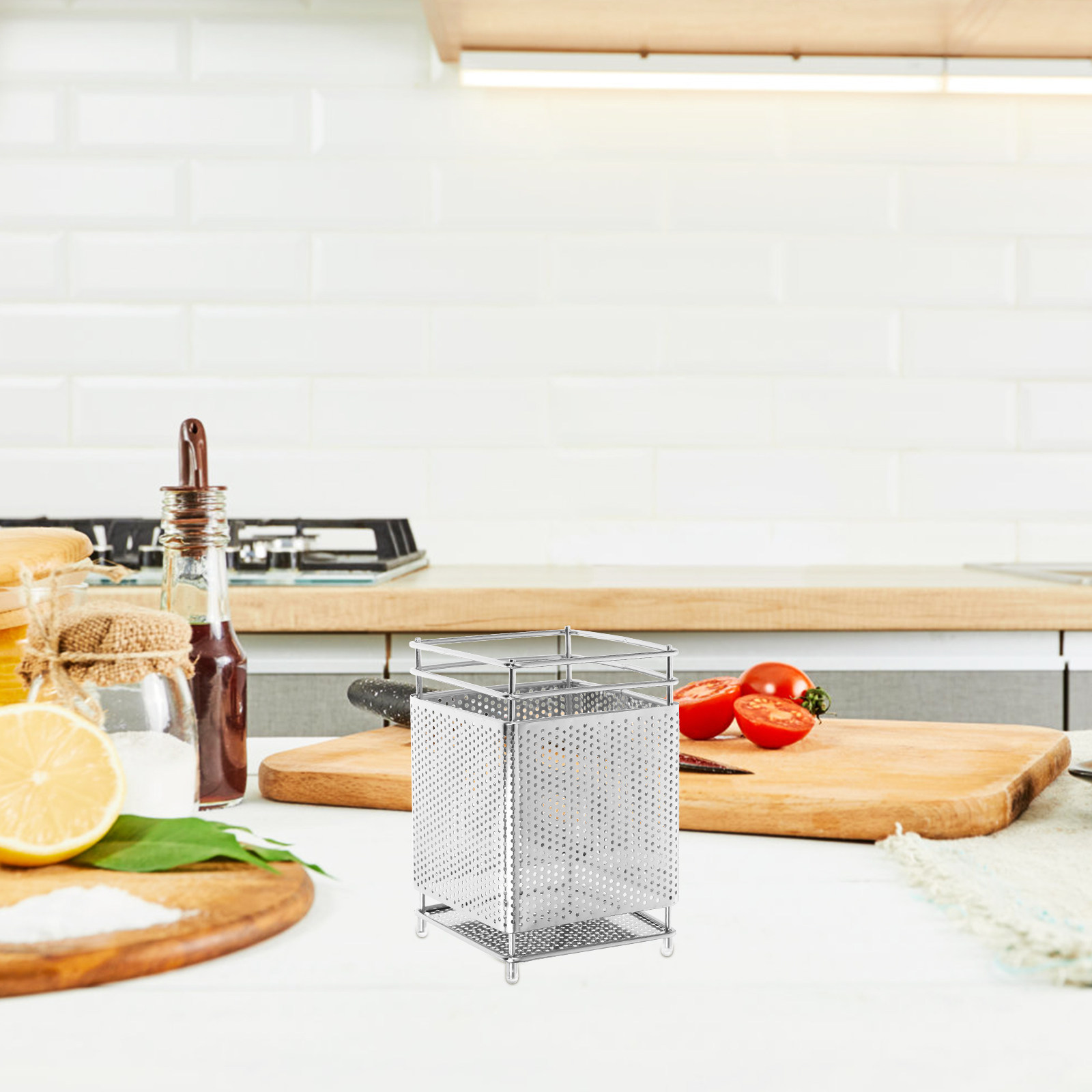 Kitchen Utensil Holder - Rak Penyimpanan Sumpit Gantung dari Baja