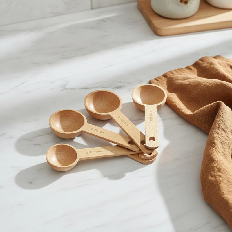 Kitchen Gadgets Gift - Sendok Takar Kayu 7.5-45ML Portabel dari