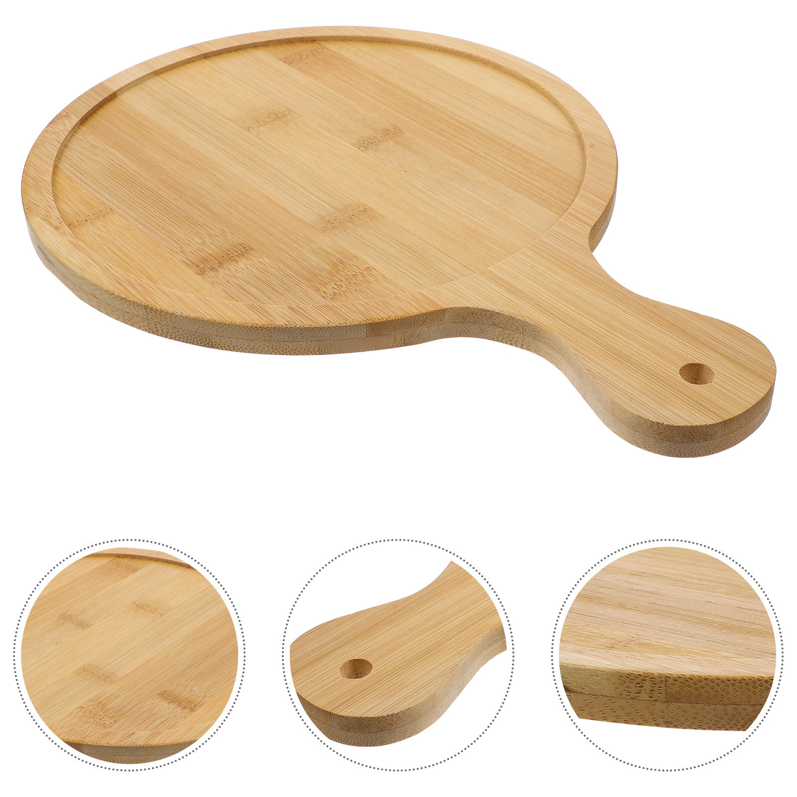 Pizza Stone Baking - Nampan Pizza Kayu Alami 9 Inci