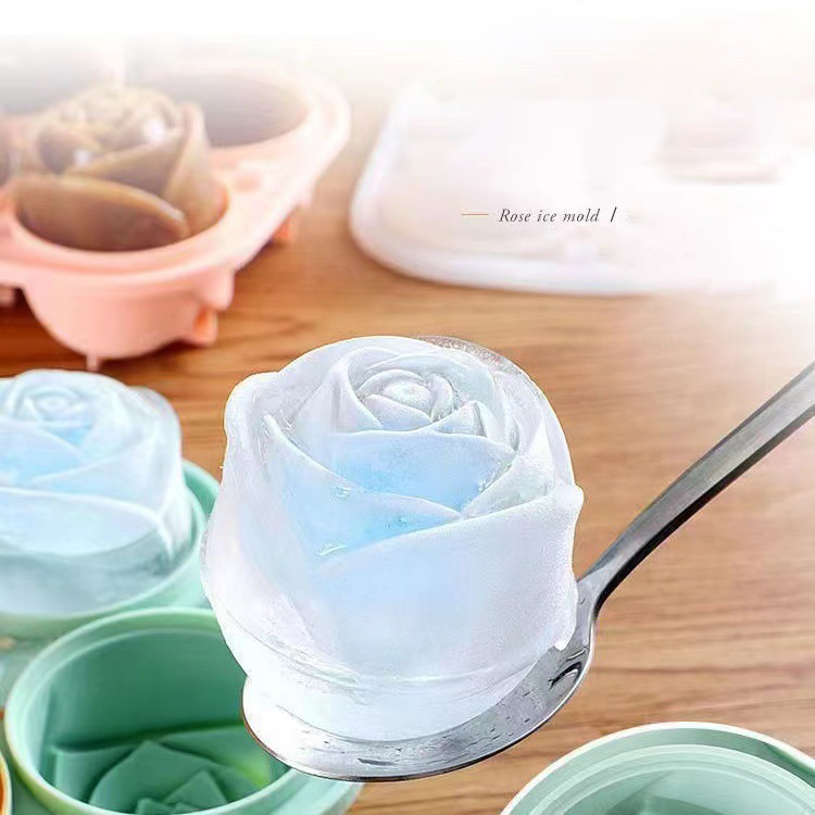 Kitchen Utensil Holder - Cetakan es mawar 3D 4 lubang